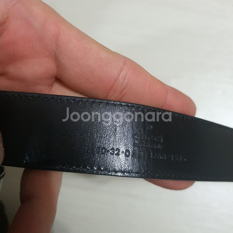 정품 구찌 로고 벨트 80/32--3