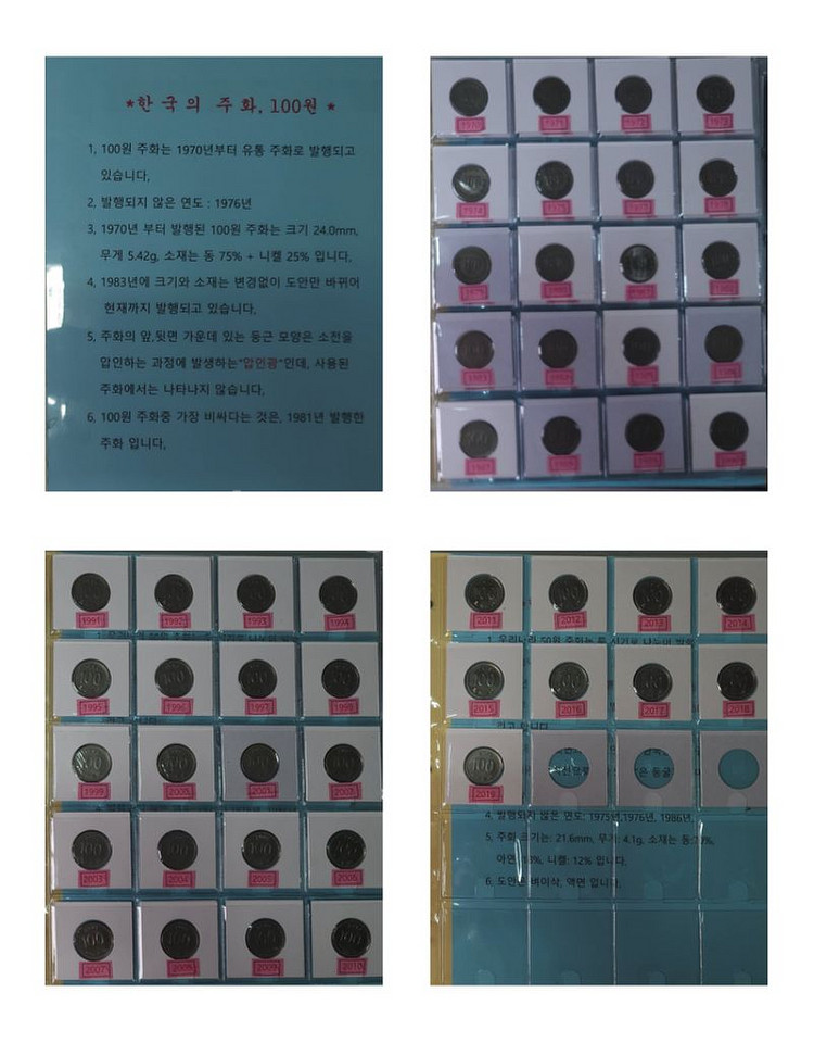 한국의 동전 set--3