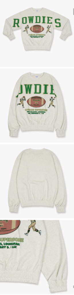 라우디 라우디스 슈퍼볼 밴딩 스웻셔츠 오트밀 M 맨투맨--3