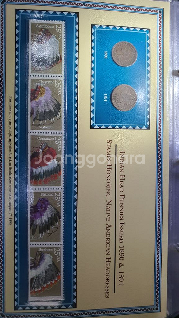 수집작품,골동품,인디언헤드 페니&우표 콜렉션 주화 화폐--4