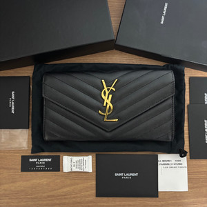 [A+급/정품] 생로랑 YSL 로고 마틀라세 장지갑