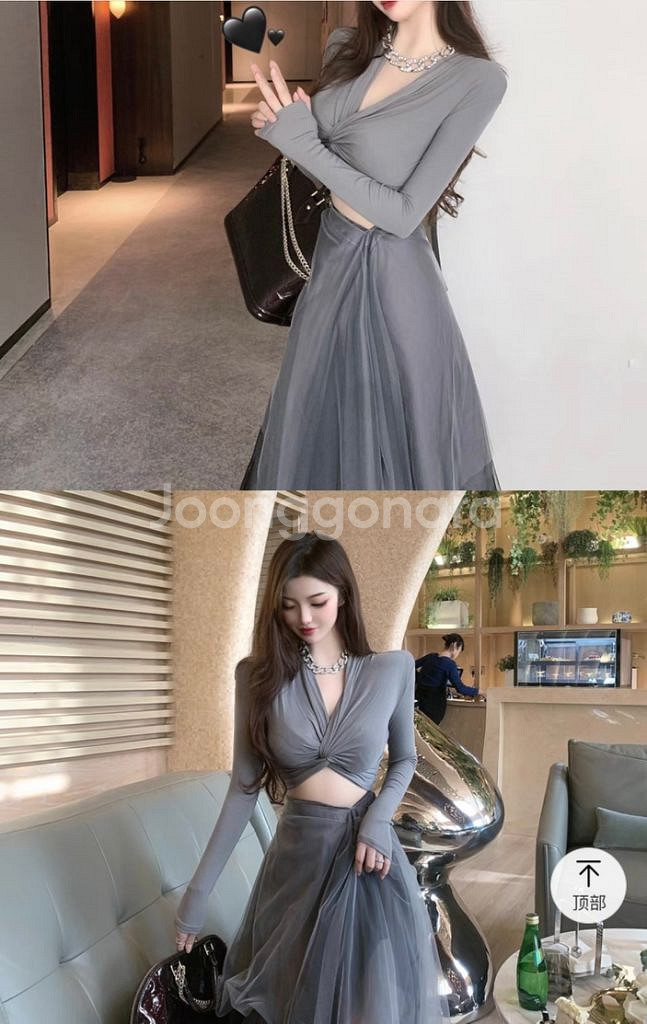 [새것]섹시 셔링꼬임크롭티free--2