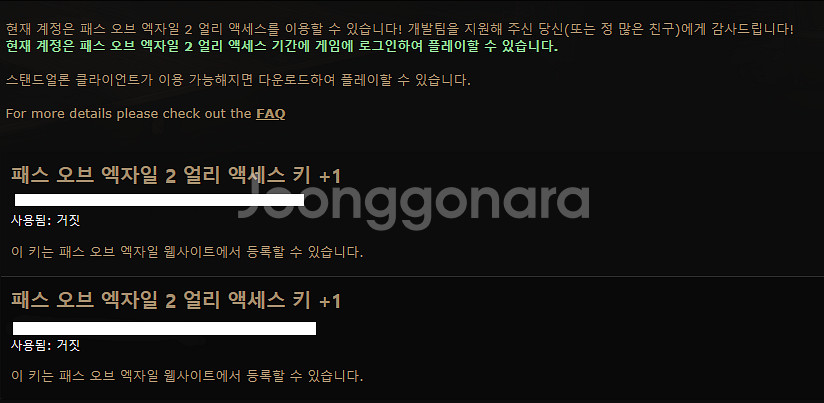POE2 패스오브엑자일2 얼리엑세스 키 팔아요--0