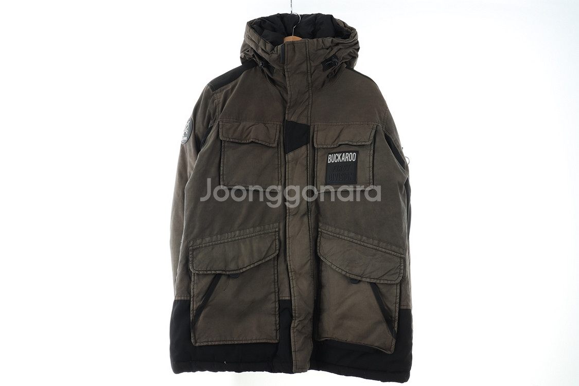 (XL) 버커루 패딩 점퍼자켓 작은오염 카키 덕다운--1