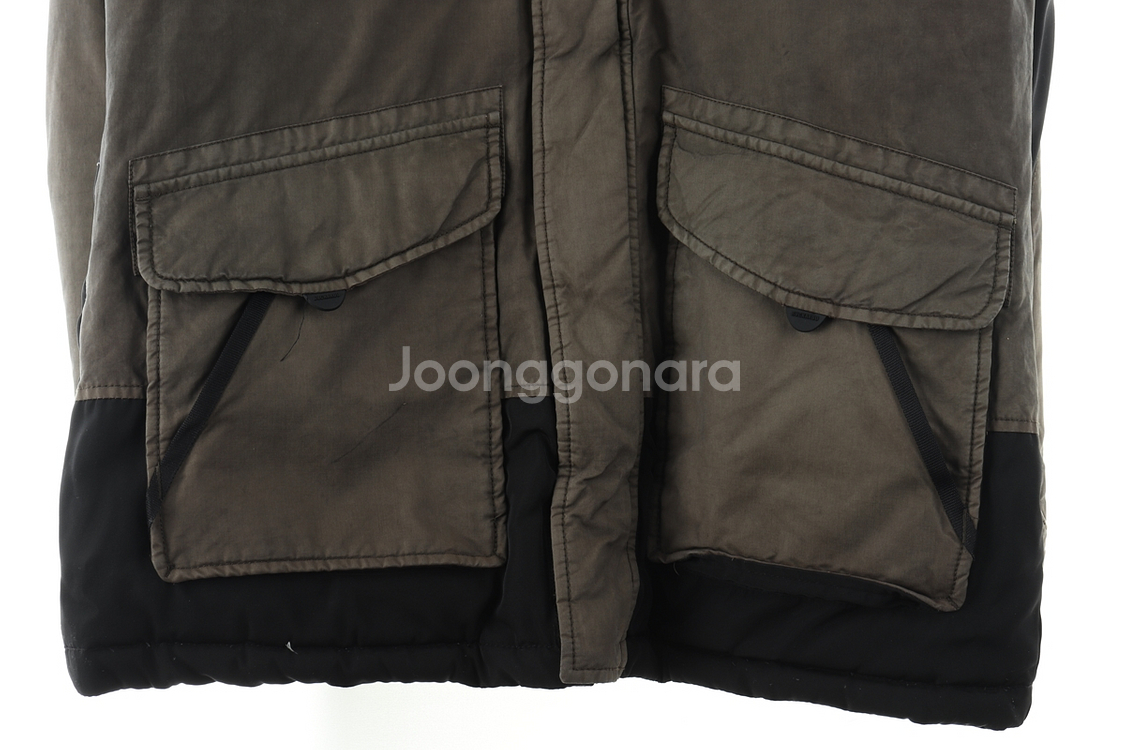 (XL) 버커루 패딩 점퍼자켓 작은오염 카키 덕다운--3