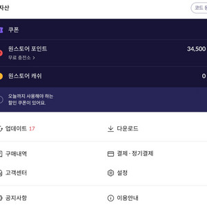 원스토어포인트 34500원