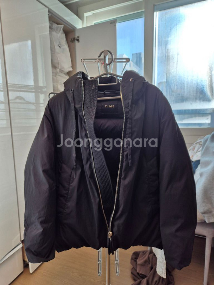타임옴므 21FW 오버사이즈 구스 패딩 블랙 105--1
