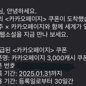 카카오페이지 3000캐시