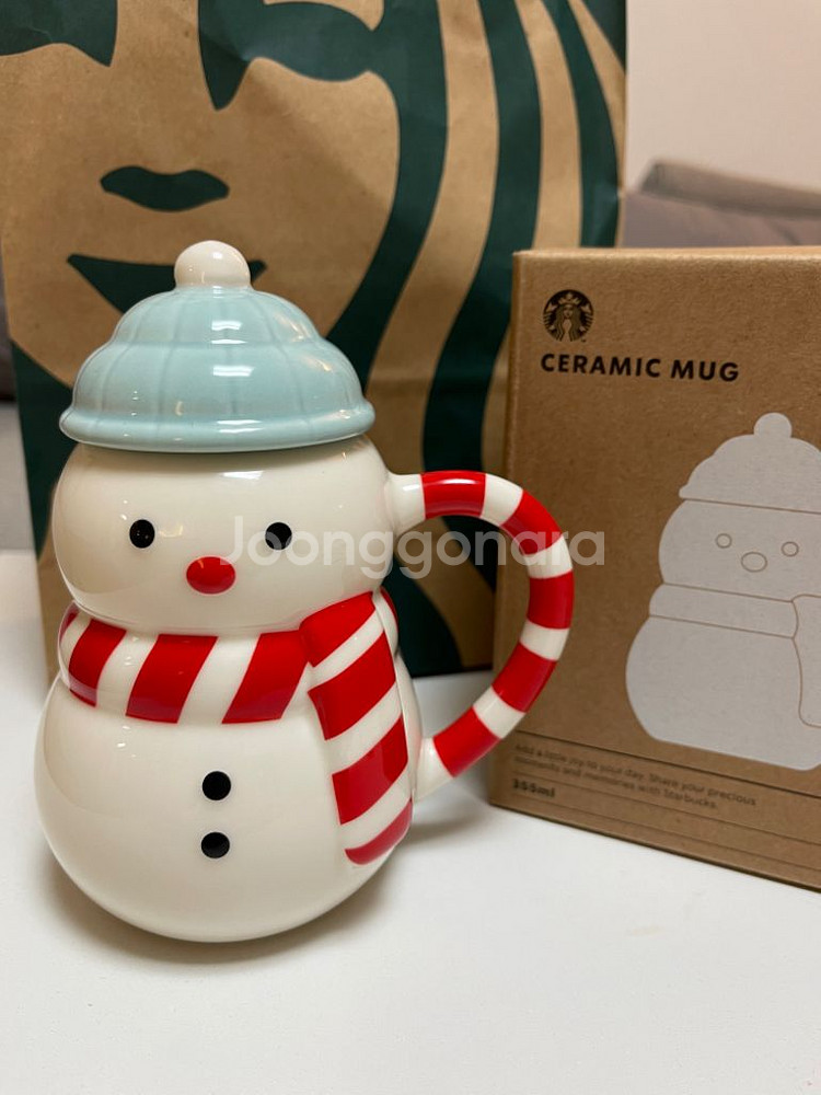 스타벅스 홀리데이 프렌즈 스노우맨 리드 머그 355ml--2