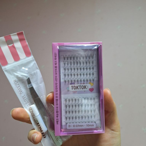 (반택포) 코링코 톡톡하라 체크 속눈썹 10mm+트위저