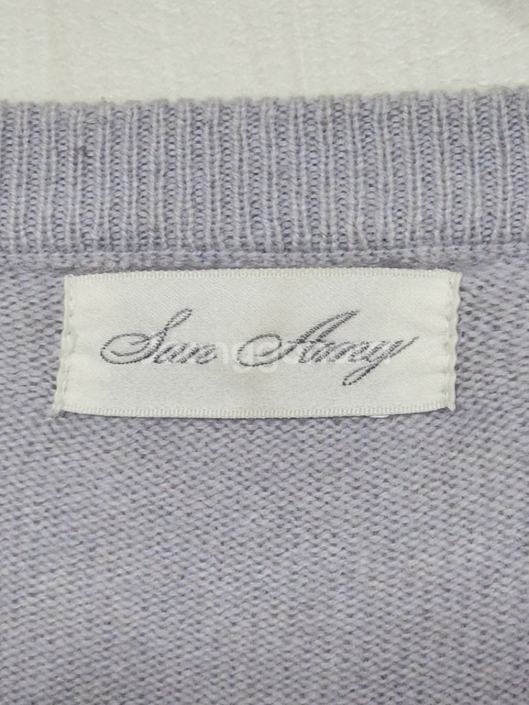 (L) 캐시미어 100 가디건 아가일 라운드 해외판--2