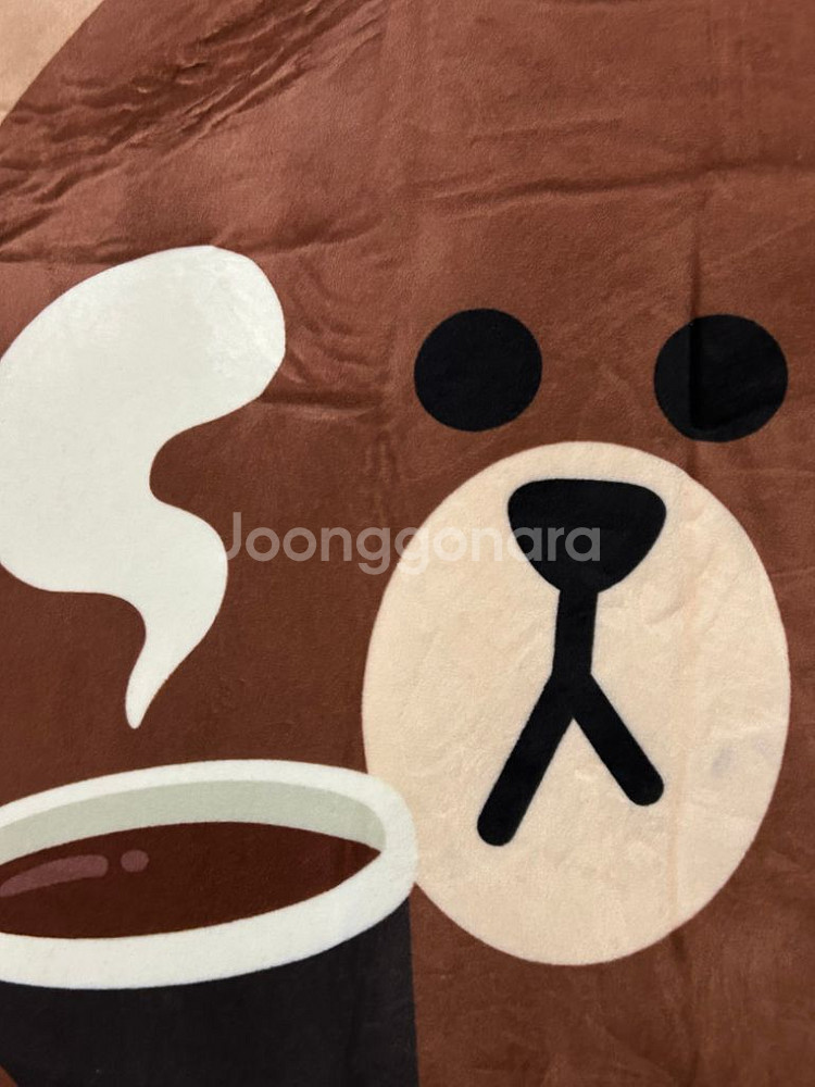 (새상품) 라인프렌즈 던킨 브라운 곰 원형 러그 카페트--1