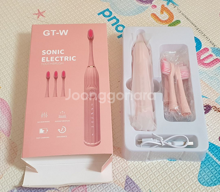 충전식 전동칫솔 핑크--0