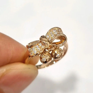 14k 18k 반지 리본 딸랑이 공