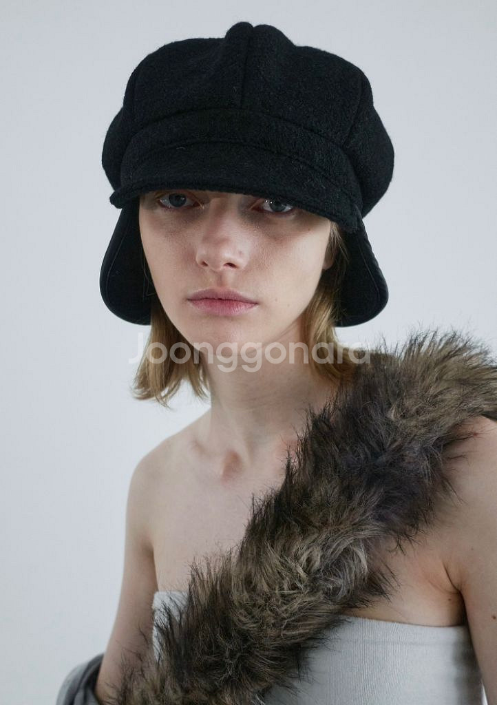 세릭 모자 WOOL NEWSBOY CAP / BLACK--1