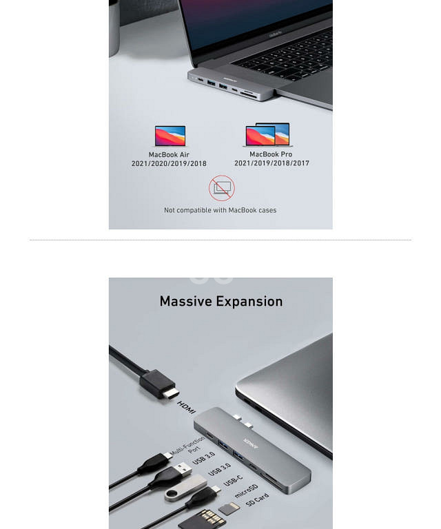 맥북 듀얼 HDMI 컨버터 변환 젠더 MacBook용--6