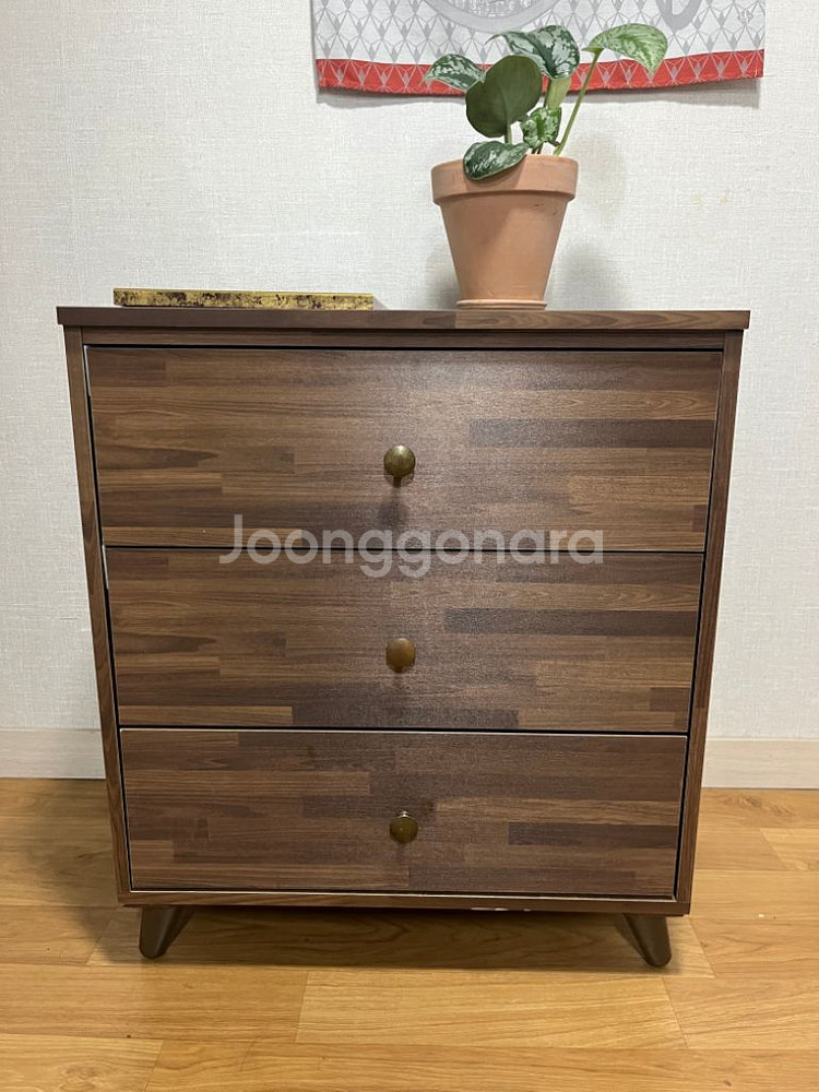 클래식 와이드 3단 서랍장 600 (4색)--1