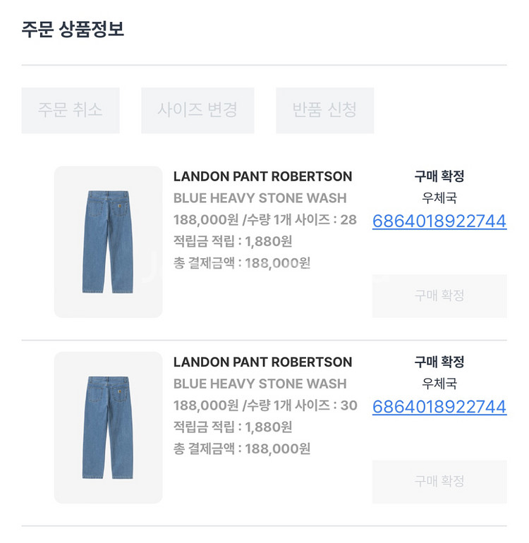 칼하트 랜든팬츠 로버트슨 블루헤비스톤워시--2
