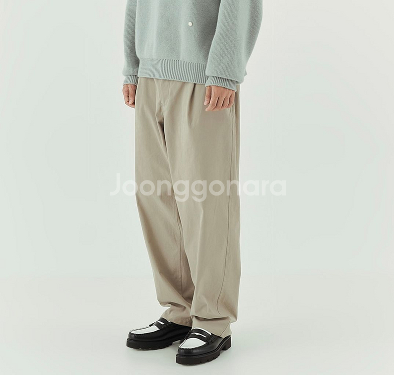 노드아카이브 와이드 테이퍼드 치노 팬츠 (라이트 카키--1