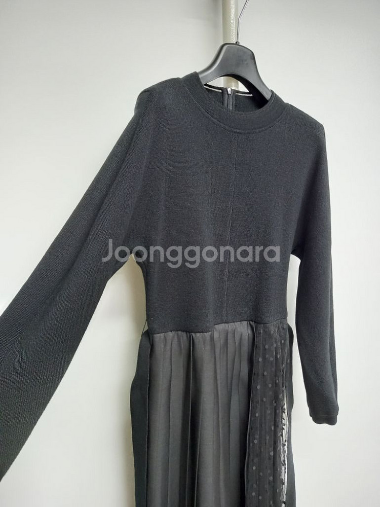 SJSJ 춘추동 니트 플리츠레이스 맥시 롱 원피스 44--2