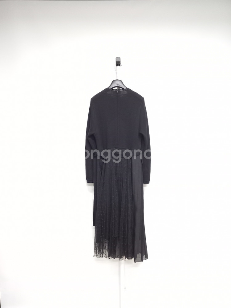 SJSJ 춘추동 니트 플리츠레이스 맥시 롱 원피스 44--1