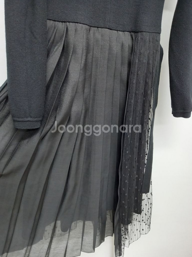 SJSJ 춘추동 니트 플리츠레이스 맥시 롱 원피스 44--5