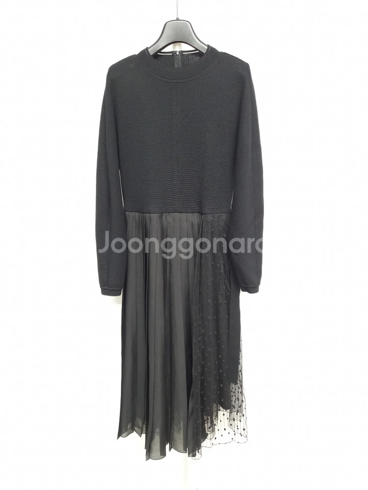 SJSJ 춘추동 니트 플리츠레이스 맥시 롱 원피스 44--4