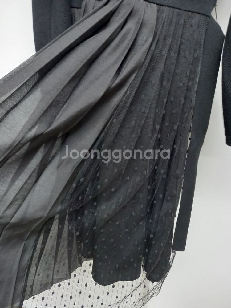 SJSJ 춘추동 니트 플리츠레이스 맥시 롱 원피스 44--6