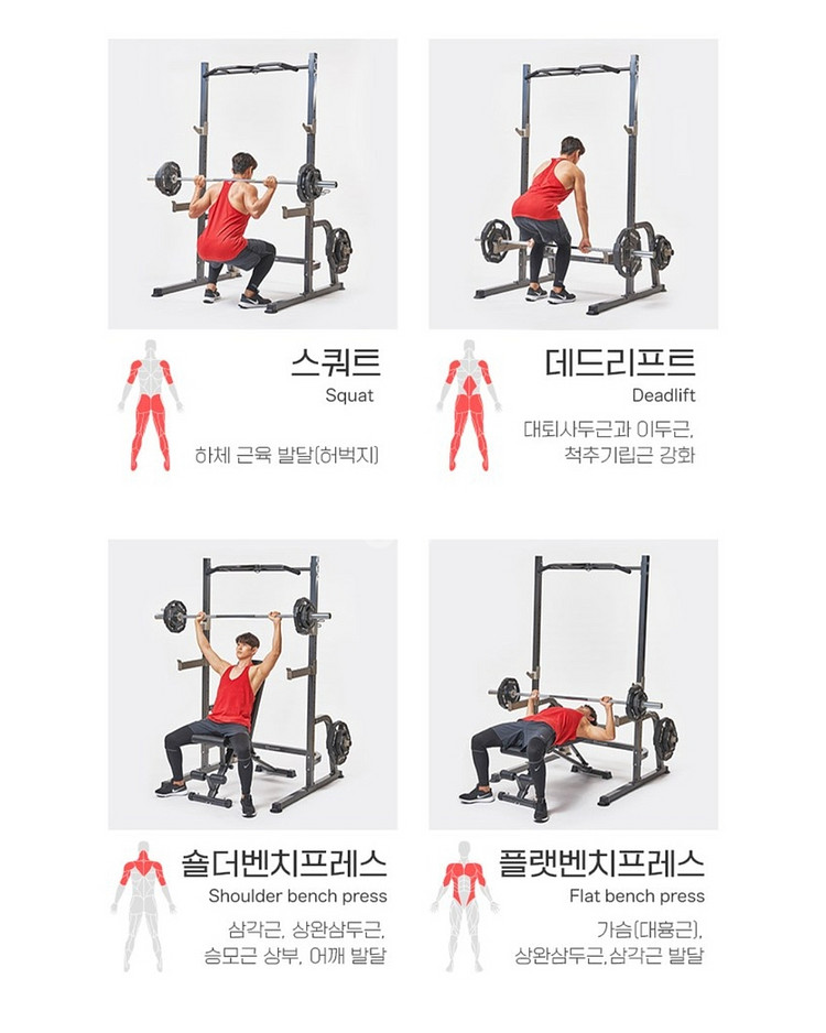 하프랙+바벨 홈짐 홈트 운동기구 판매합니다--8