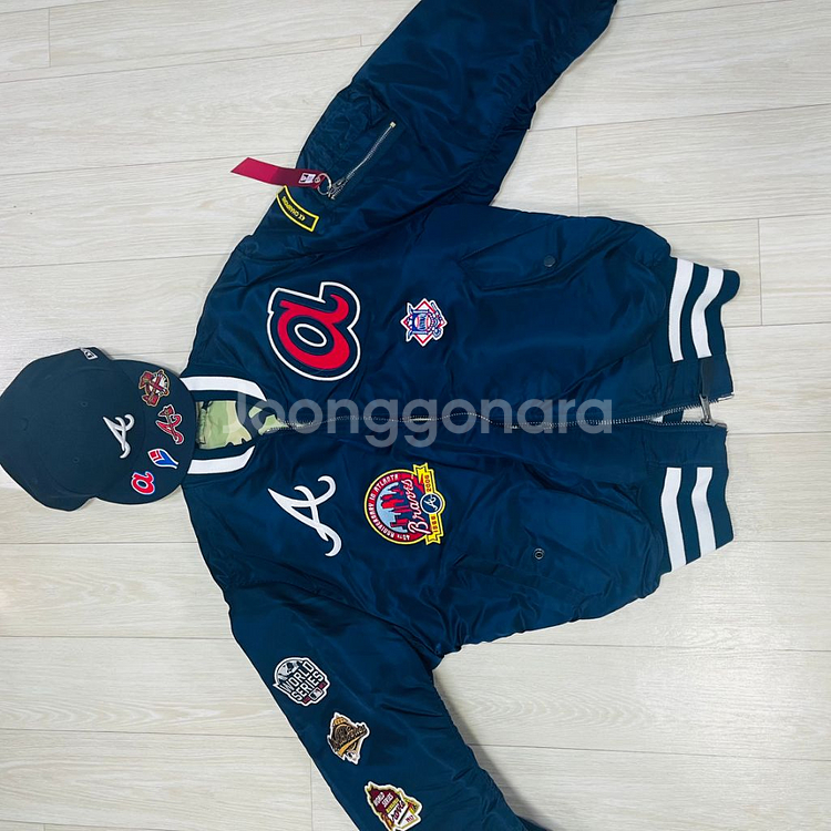 뉴에라 알파인더스트리 콜라보 ma-1 항공 점퍼 모자증--1