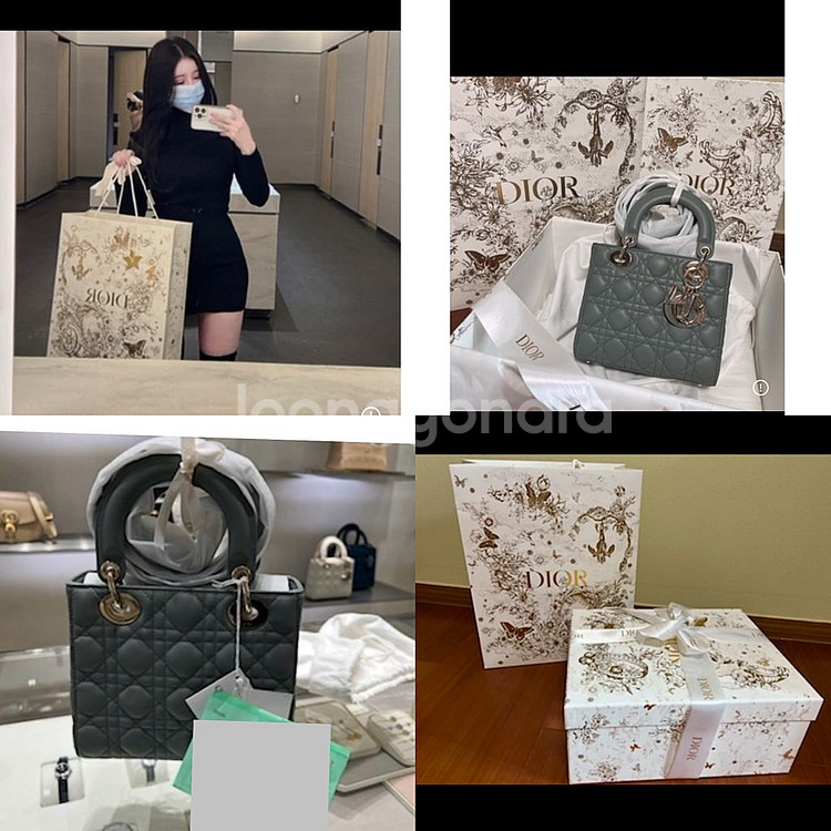 디올 레이디백 스몰 스톤그레이--9