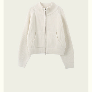 리본빛 loren zip-up knit-ivory