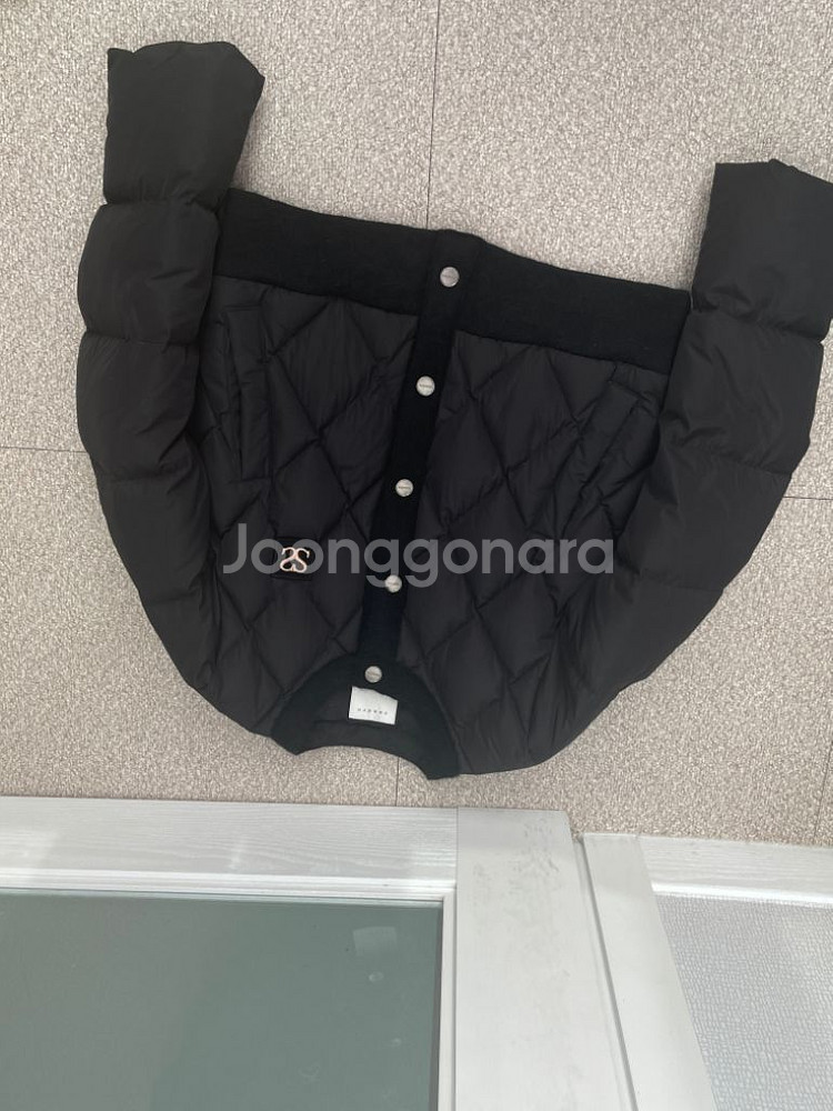 산드로 퀄팅패딩 산드로 로고패딩 블랙--4