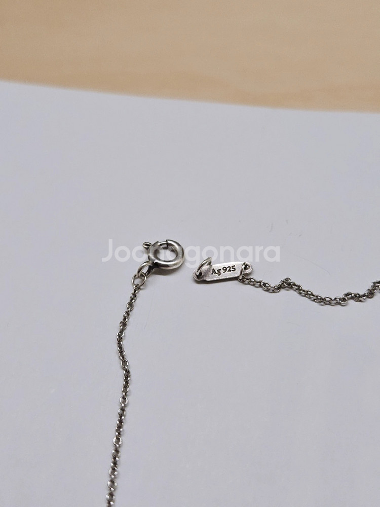 티파니앤코 블루 더블하트 태그 펜던트 목걸이 민트--3