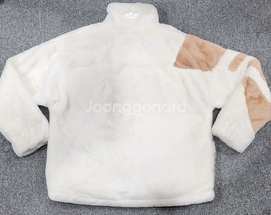 아디다스 빅로고 FUR 퍼 후리스 집업 자켓 XL--1