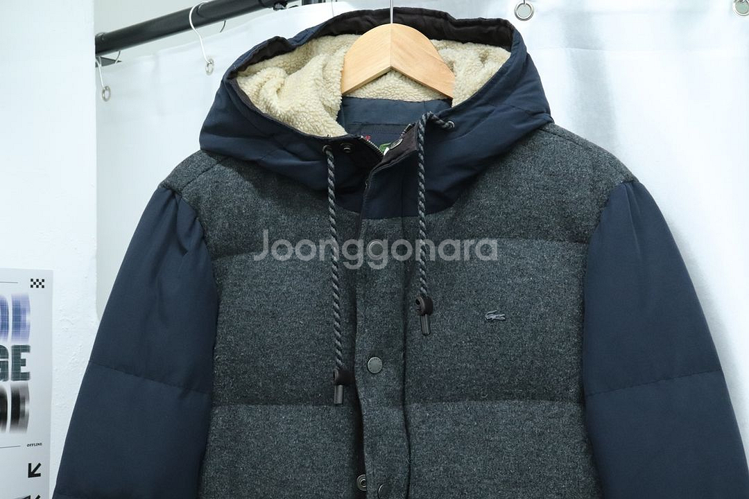 (L) 라코스테 패딩 점퍼자켓 덕다운 니트 올드스쿨--2