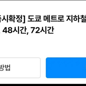 <48시간, 2장> 도쿄 메트로 지하철 서브웨이 패스