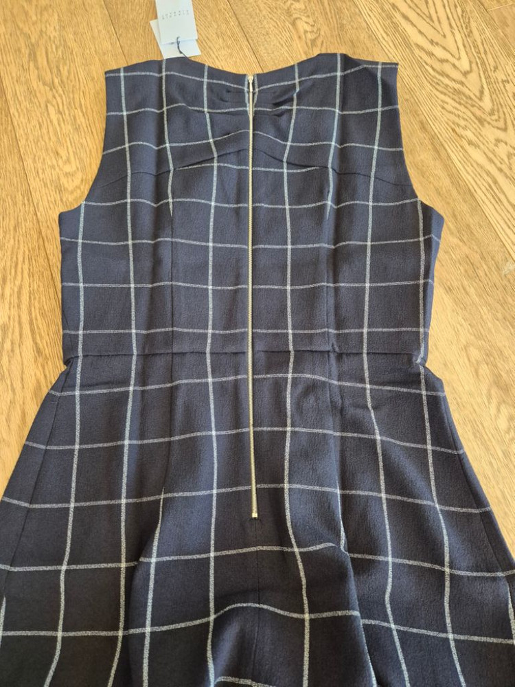 (새상품) 끌로디피에로 네이비 체크 롱원피스 36사이즈--8