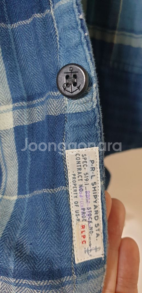 폴로랄프로렌 빈티지 인디고 체크 셔켓--8