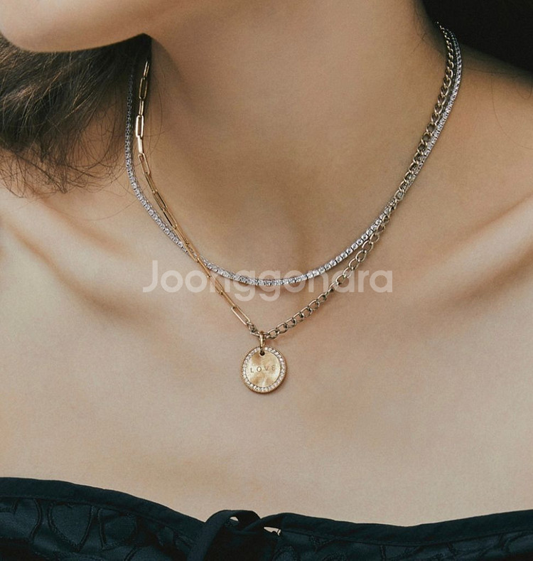 도나앤디 18k 인사이드 다이아몬드 코인펜던트 라지--4
