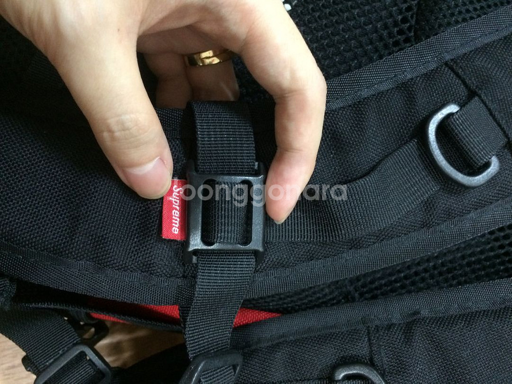 슈프림 코듀라 레드 백팩 정품--3