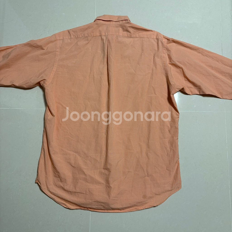 정품 폴로 랄프로렌 오렌지 체크 오버핏 셔츠--4