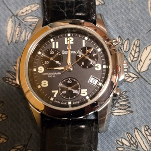 BULOVA 크로노그래프 실버시계 63B70