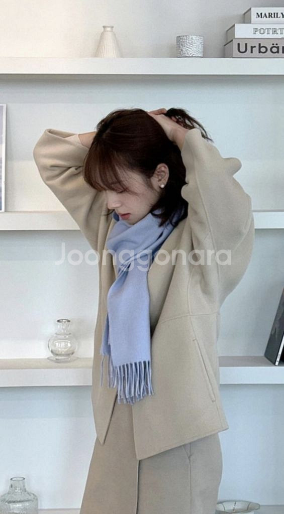 시에 엠비언트 베이비알파카 머플러 베이비블루 새상품--3