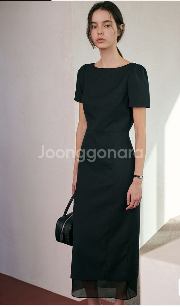 라메레이See-through Boat Neck Dres--3