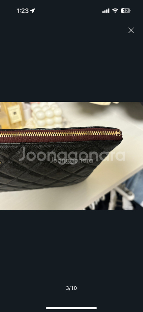 샤넬 뉴미듐 클러치 샴페인골드--2