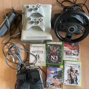 xbox360 + 레이싱휠 +게임cd