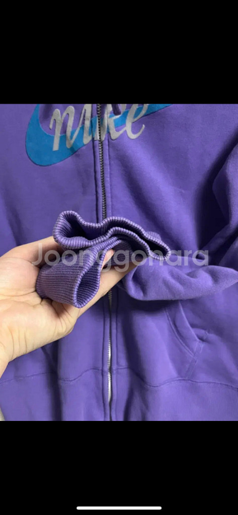 나이키 크롭 후드집업 후드티 80 보라--1