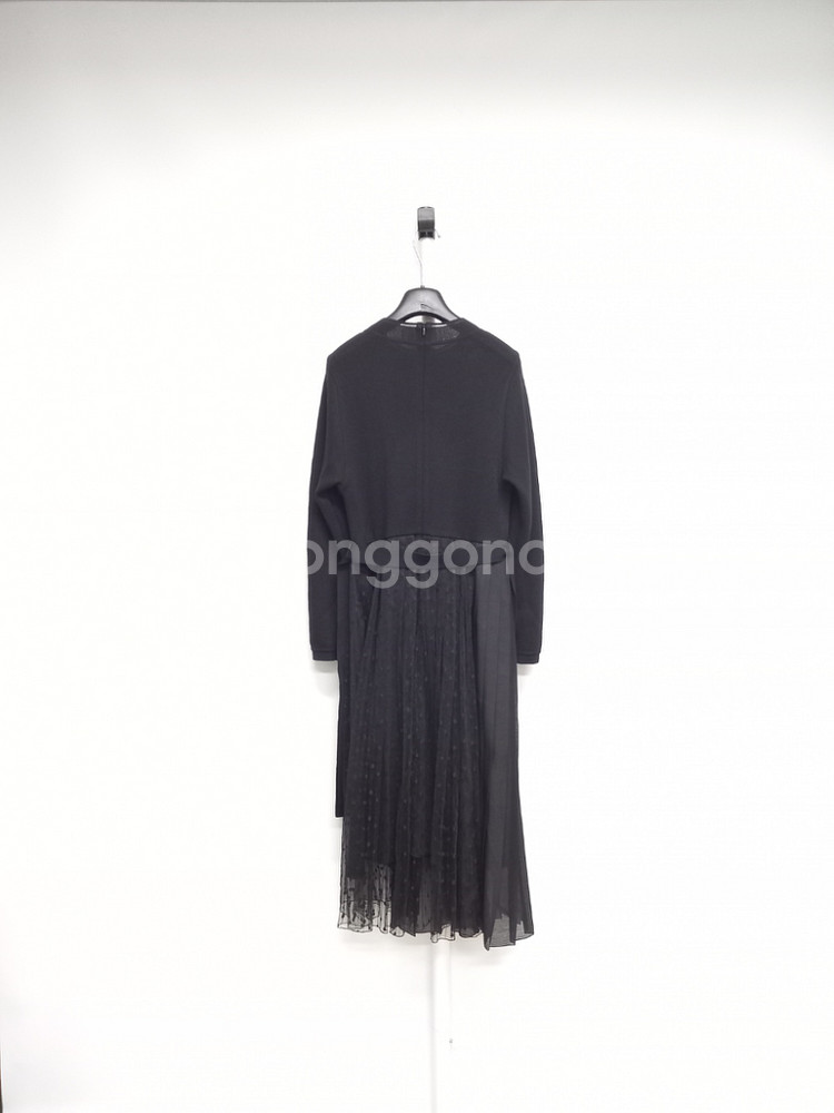 SJSJ 춘추동 니트 플리츠레이스 맥시 롱 원피스 44--1