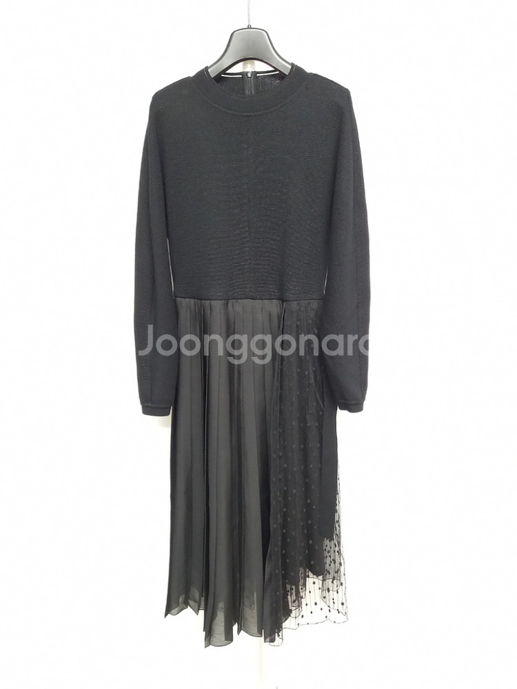 SJSJ 춘추동 니트 플리츠레이스 맥시 롱 원피스 44--3